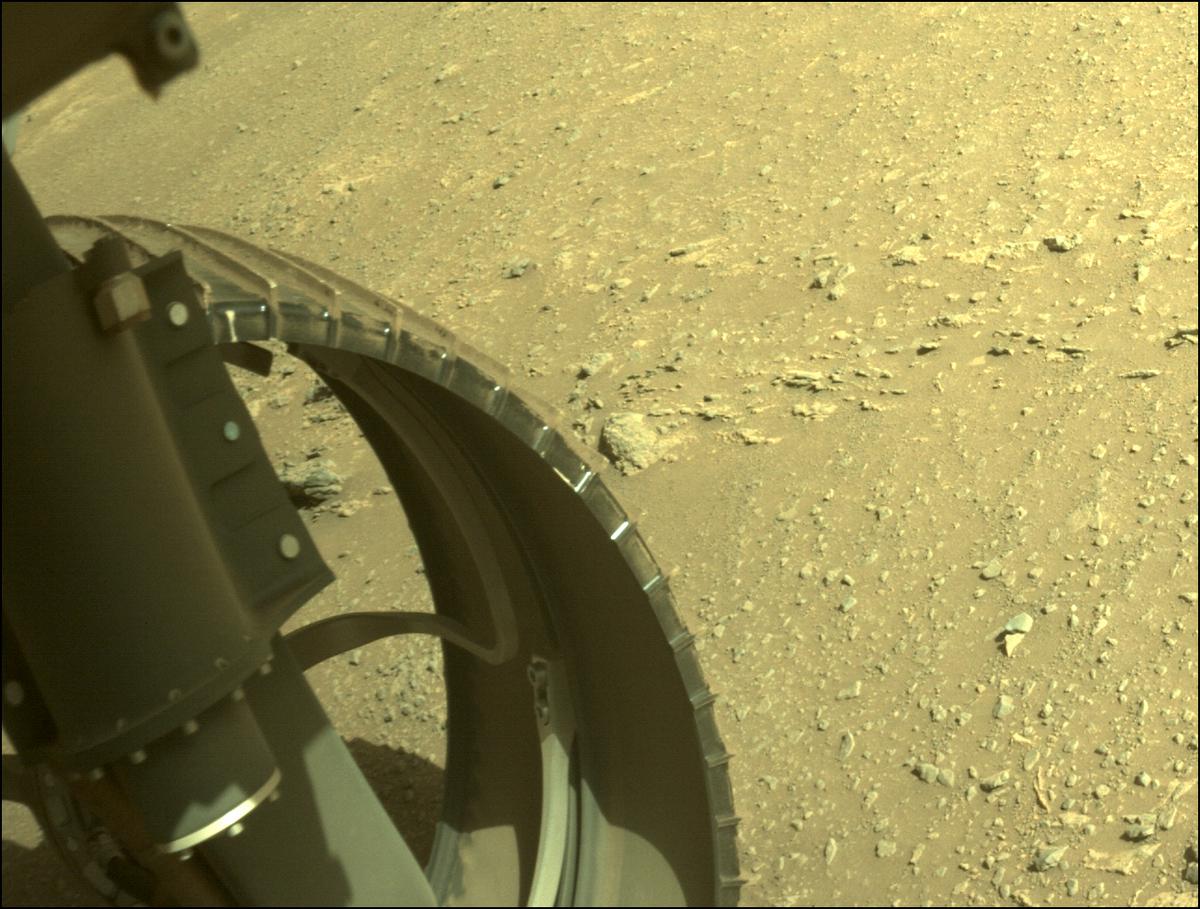 This image was taken by FRONT_HAZCAM_LEFT_A onboard NASA's Mars rover Perseverance on Sol 155