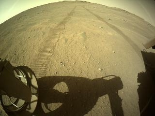 View image taken on Mars, Mars Perseverance Sol 155: Rear Left Hazard Avoidance Camera (Hazcam)