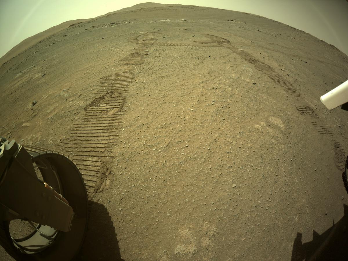 This image was taken by REAR_HAZCAM_LEFT onboard NASA's Mars rover Perseverance on Sol 157