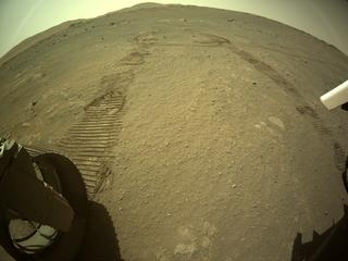 View image taken on Mars, Mars Perseverance Sol 157: Rear Left Hazard Avoidance Camera (Hazcam)