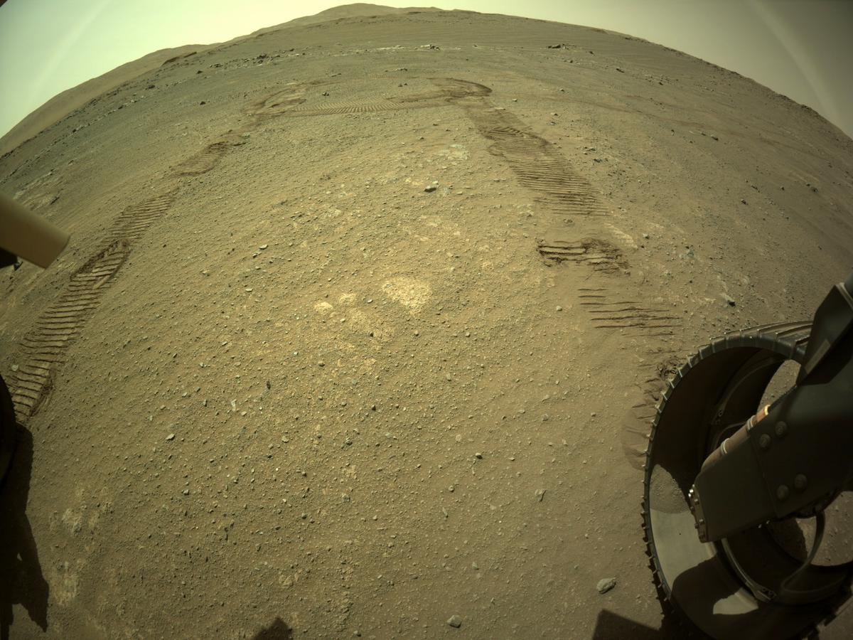 This image was taken by REAR_HAZCAM_RIGHT onboard NASA's Mars rover Perseverance on Sol 157