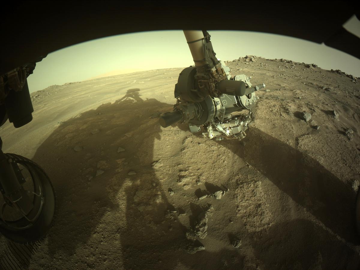 This image was taken by FRONT_HAZCAM_LEFT_A onboard NASA's Mars rover Perseverance on Sol 159