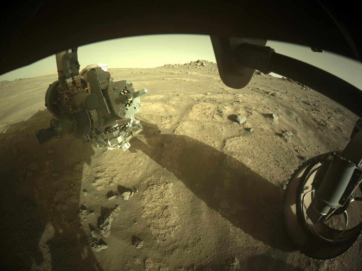 This image was taken by FRONT_HAZCAM_RIGHT_A onboard NASA's Mars rover Perseverance on Sol 159