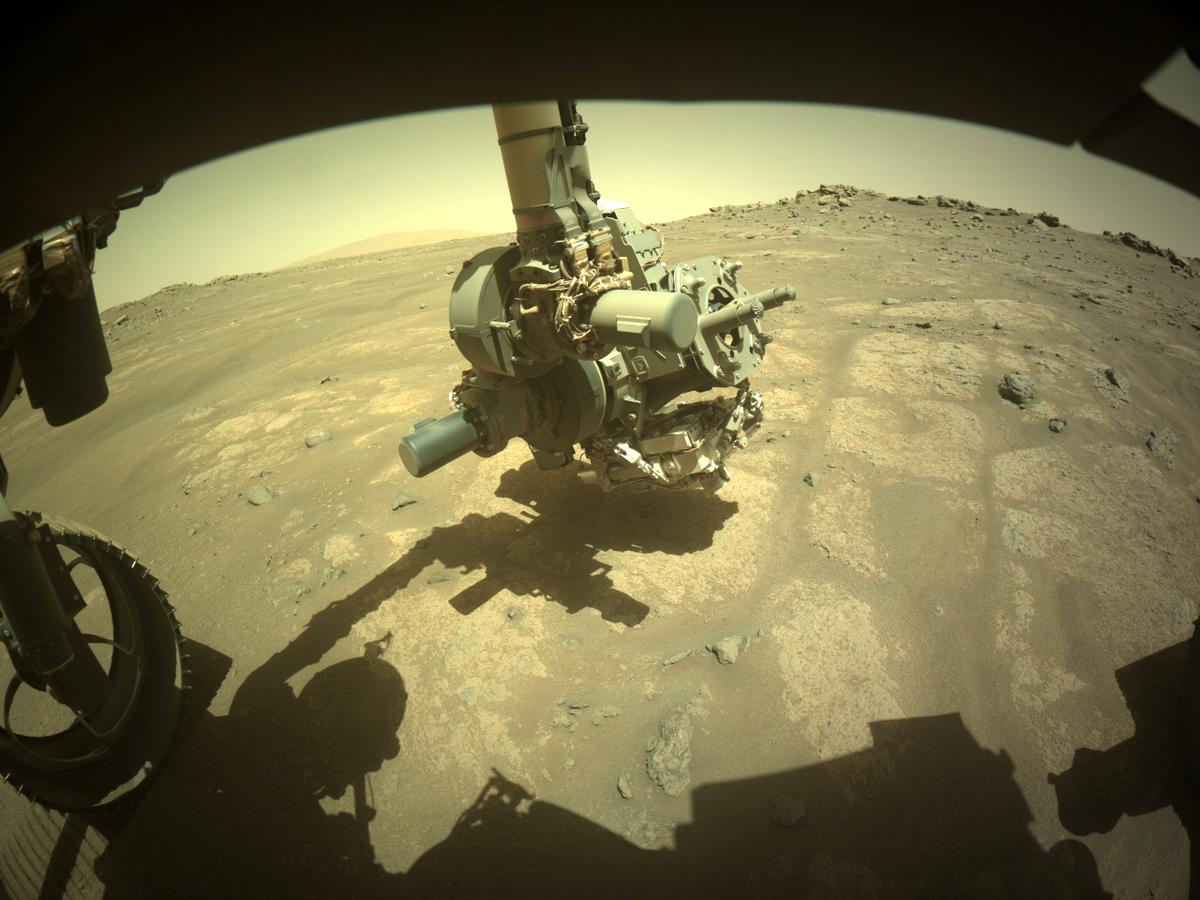 This image was taken by FRONT_HAZCAM_LEFT_A onboard NASA's Mars rover Perseverance on Sol 160