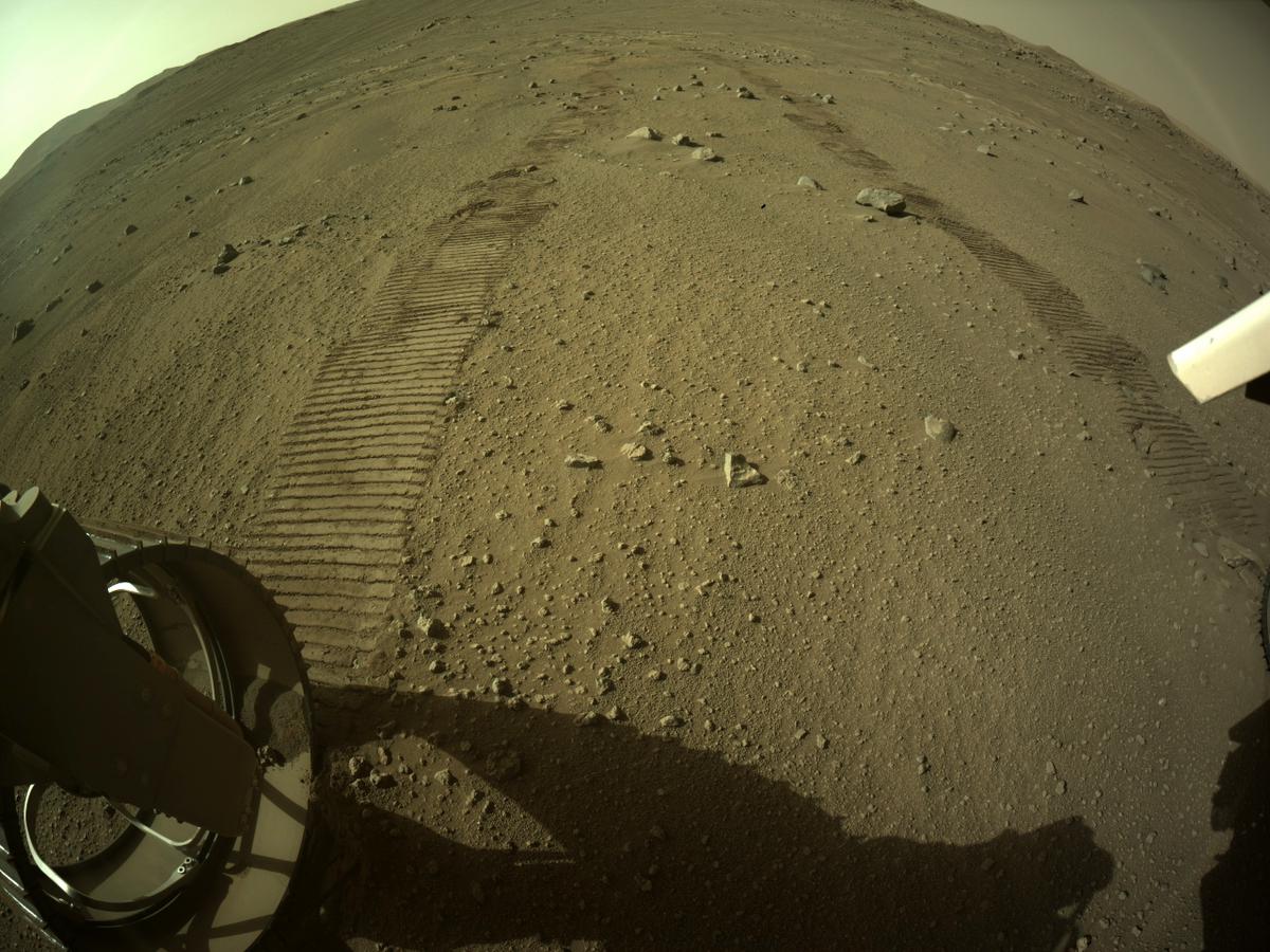 This image was taken by REAR_HAZCAM_LEFT onboard NASA's Mars rover Perseverance on Sol 168