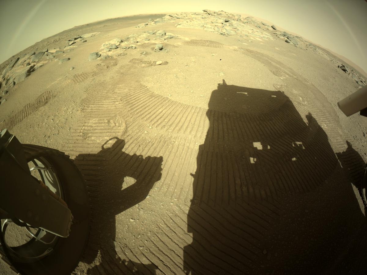This image was taken by REAR_HAZCAM_LEFT onboard NASA's Mars rover Perseverance on Sol 180