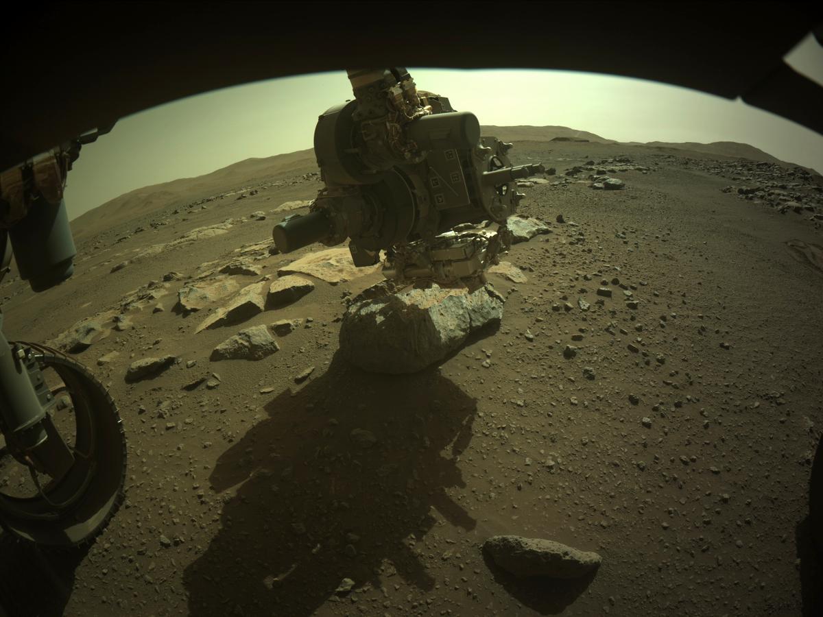 This image was taken by FRONT_HAZCAM_LEFT_A onboard NASA's Mars rover Perseverance on Sol 182