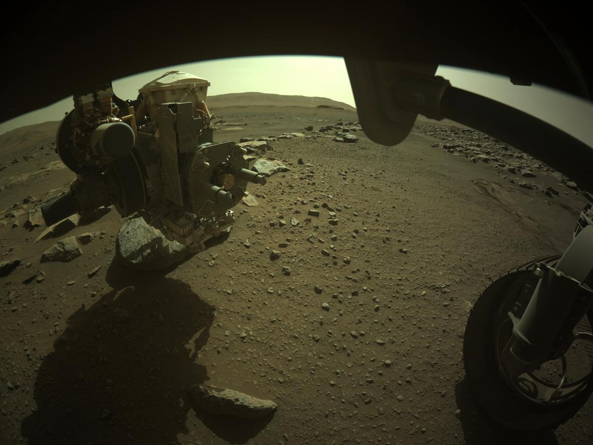 This image was taken by FRONT_HAZCAM_RIGHT_A onboard NASA's Mars rover Perseverance on Sol 182
