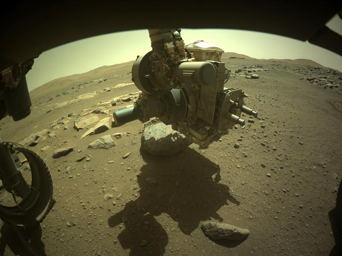 This image was taken by FRONT_HAZCAM_LEFT_A onboard NASA's Mars rover Perseverance on Sol 185