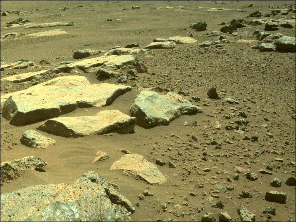 This image was taken by FRONT_HAZCAM_LEFT_A onboard NASA's Mars rover Perseverance on Sol 185