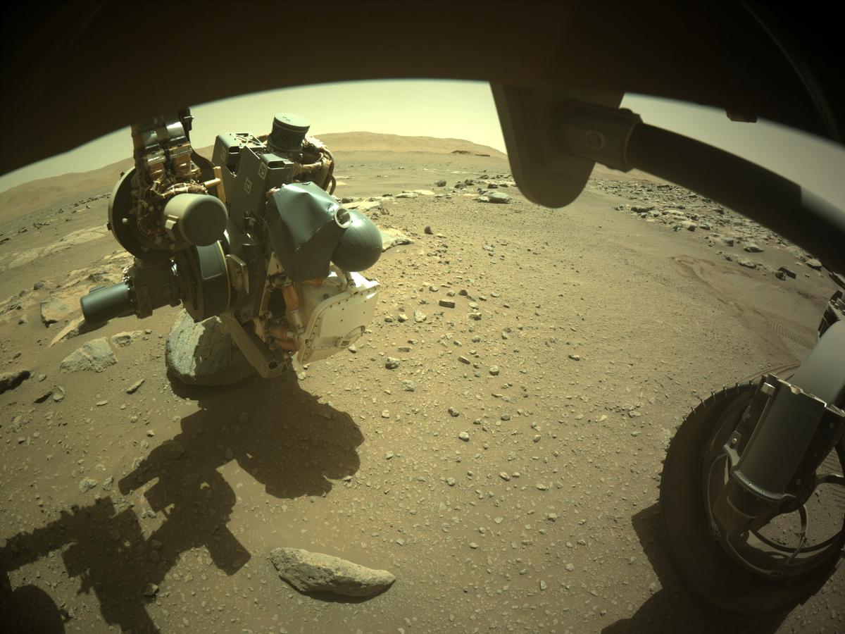 This image was taken by FRONT_HAZCAM_RIGHT_A onboard NASA's Mars rover Perseverance on Sol 185