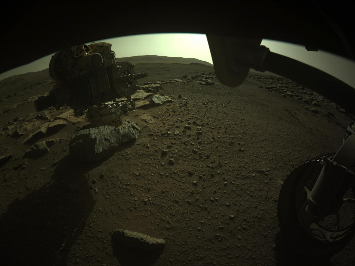 This image was taken by FRONT_HAZCAM_RIGHT_A onboard NASA's Mars rover Perseverance on Sol 186