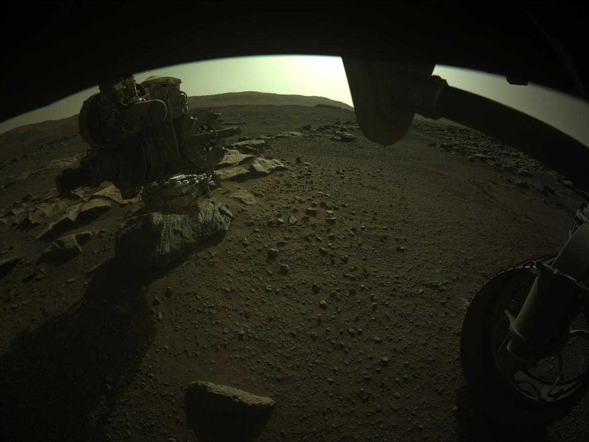 This image was taken by FRONT_HAZCAM_RIGHT_A onboard NASA's Mars rover Perseverance on Sol 188