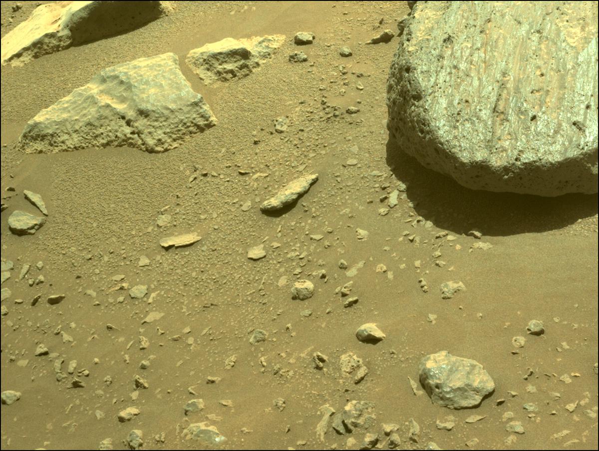 This image was taken by FRONT_HAZCAM_LEFT_A onboard NASA's Mars rover Perseverance on Sol 190