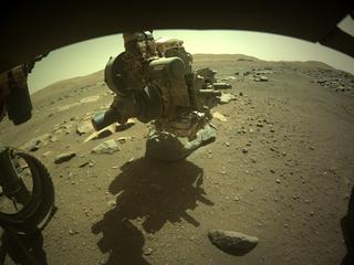 View image taken on Mars, Mars Perseverance Sol 195: Front Left Hazard Avoidance Camera (Hazcam)