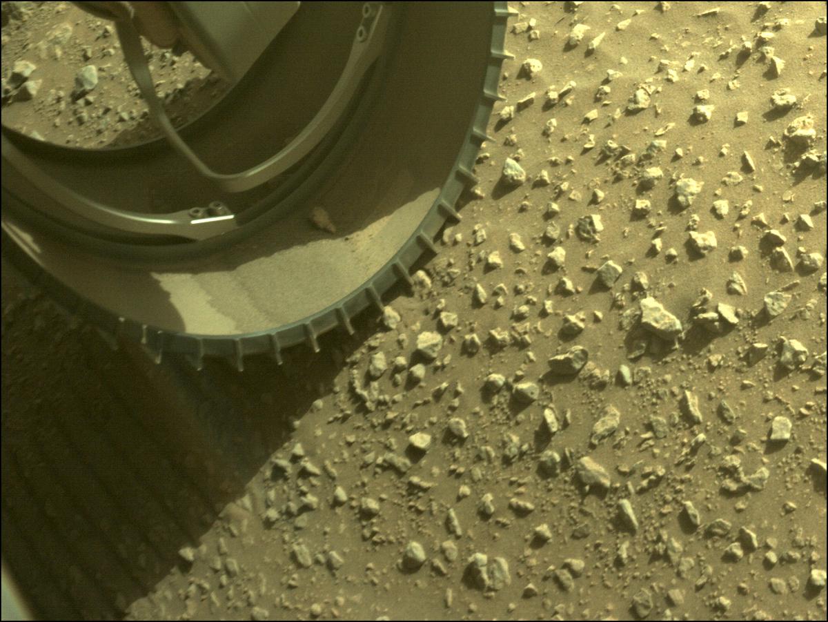 This image was taken by FRONT_HAZCAM_LEFT_A onboard NASA's Mars rover Perseverance on Sol 196