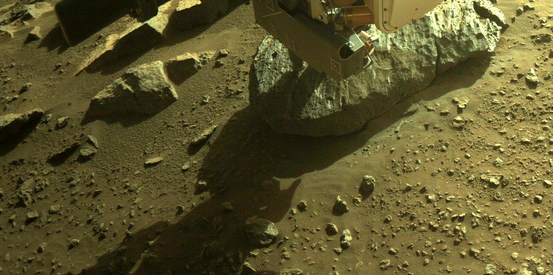 This image was taken by FRONT_HAZCAM_RIGHT_A onboard NASA's Mars rover Perseverance on Sol 196