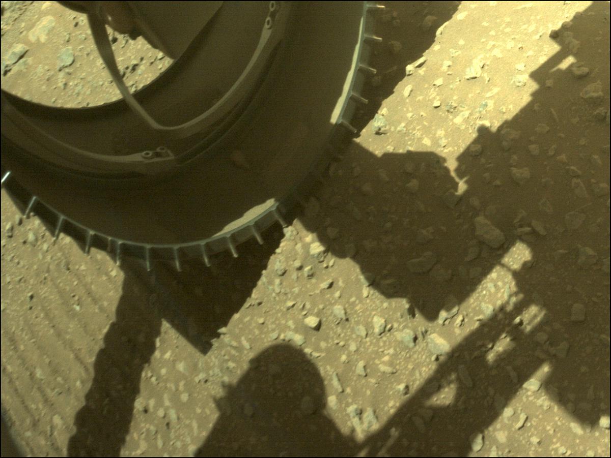 This image was taken by FRONT_HAZCAM_LEFT_A onboard NASA's Mars rover Perseverance on Sol 197