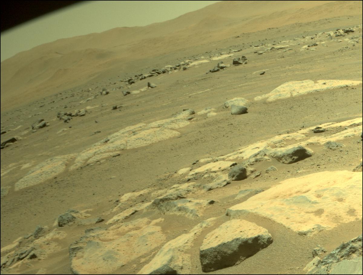 This image was taken by FRONT_HAZCAM_RIGHT_A onboard NASA's Mars rover Perseverance on Sol 197