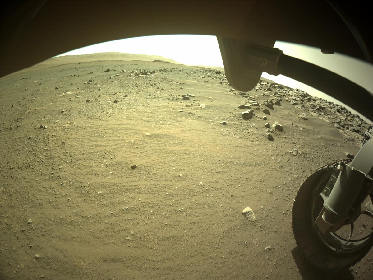 This image was taken by FRONT_HAZCAM_RIGHT_A onboard NASA's Mars rover Perseverance on Sol 199