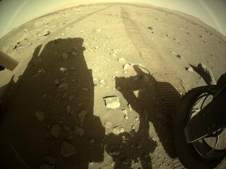 View image taken on Mars, Mars Perseverance Sol 200: Rear Right Hazard Avoidance Camera (Hazcam)