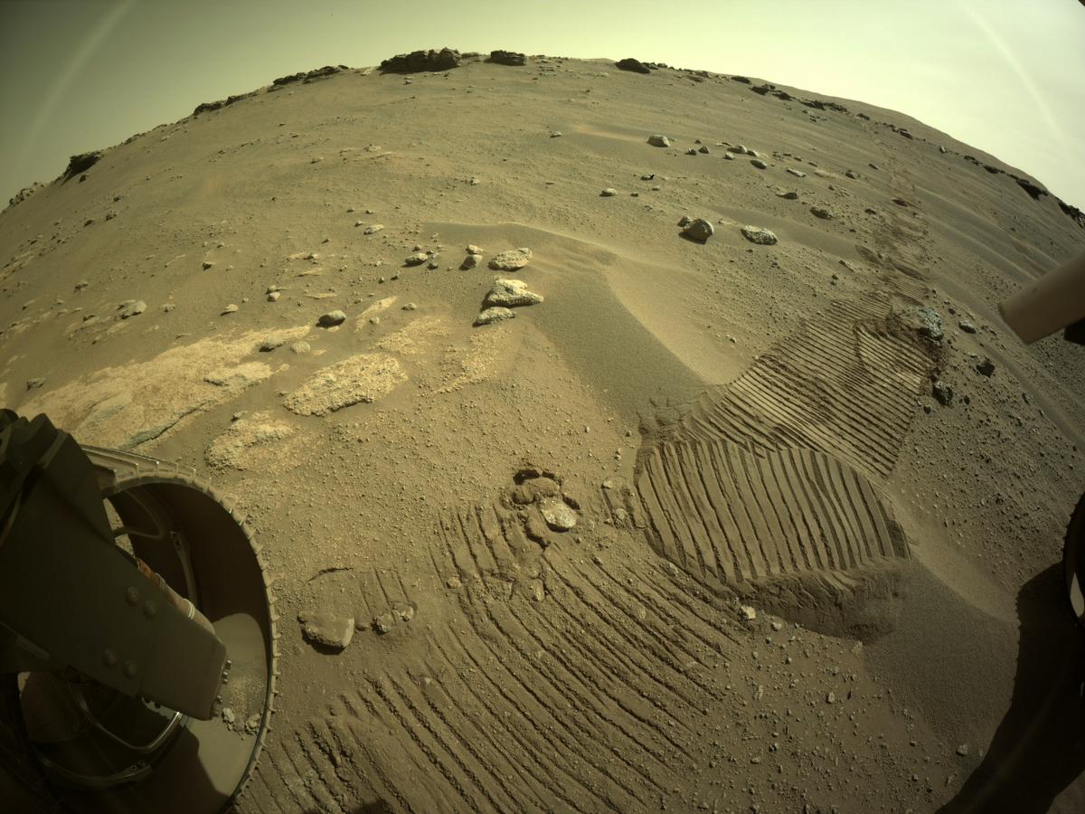 This image was taken by REAR_HAZCAM_LEFT onboard NASA's Mars rover Perseverance on Sol 201