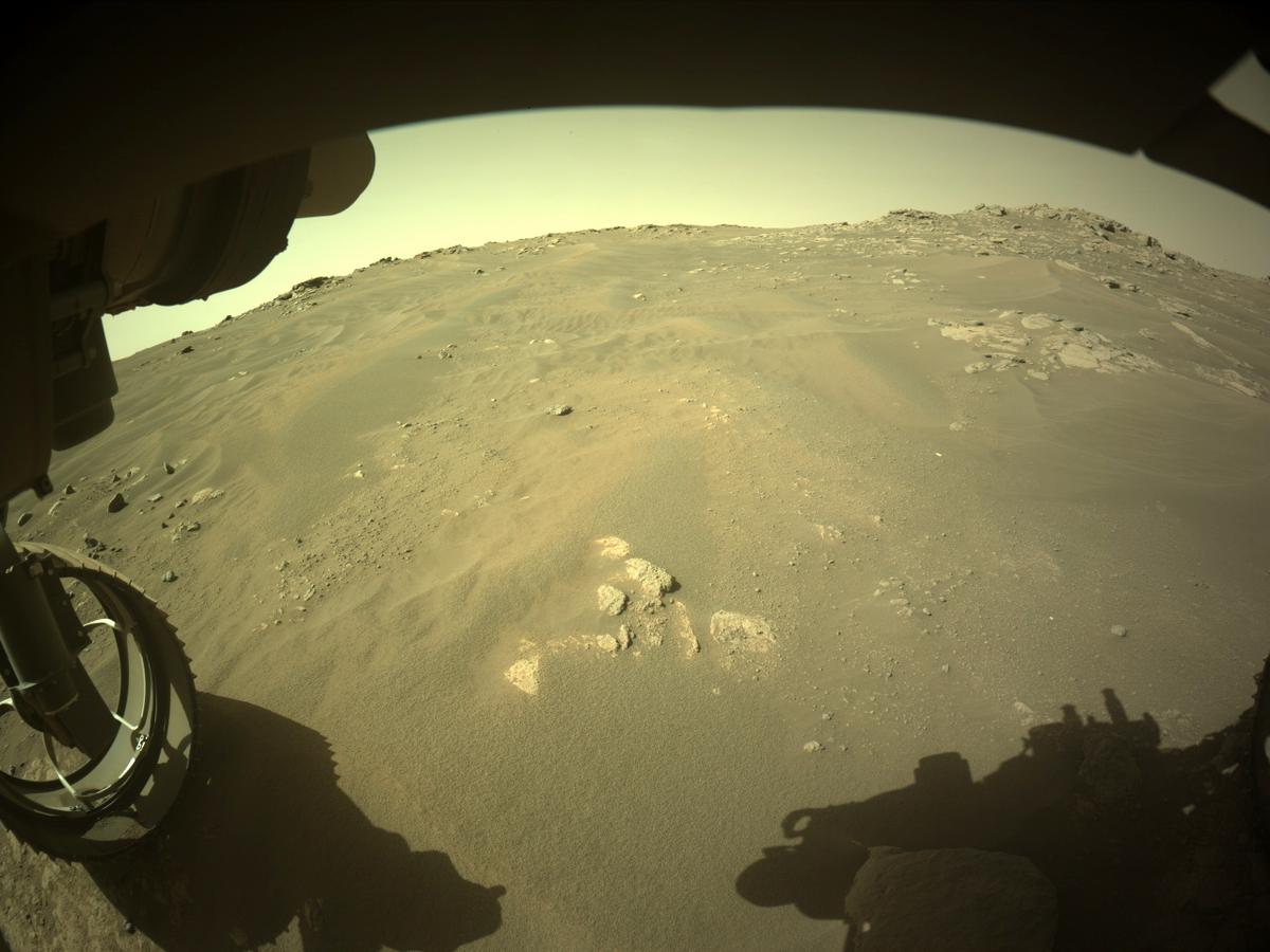 This image was taken by FRONT_HAZCAM_LEFT_A onboard NASA's Mars rover Perseverance on Sol 202