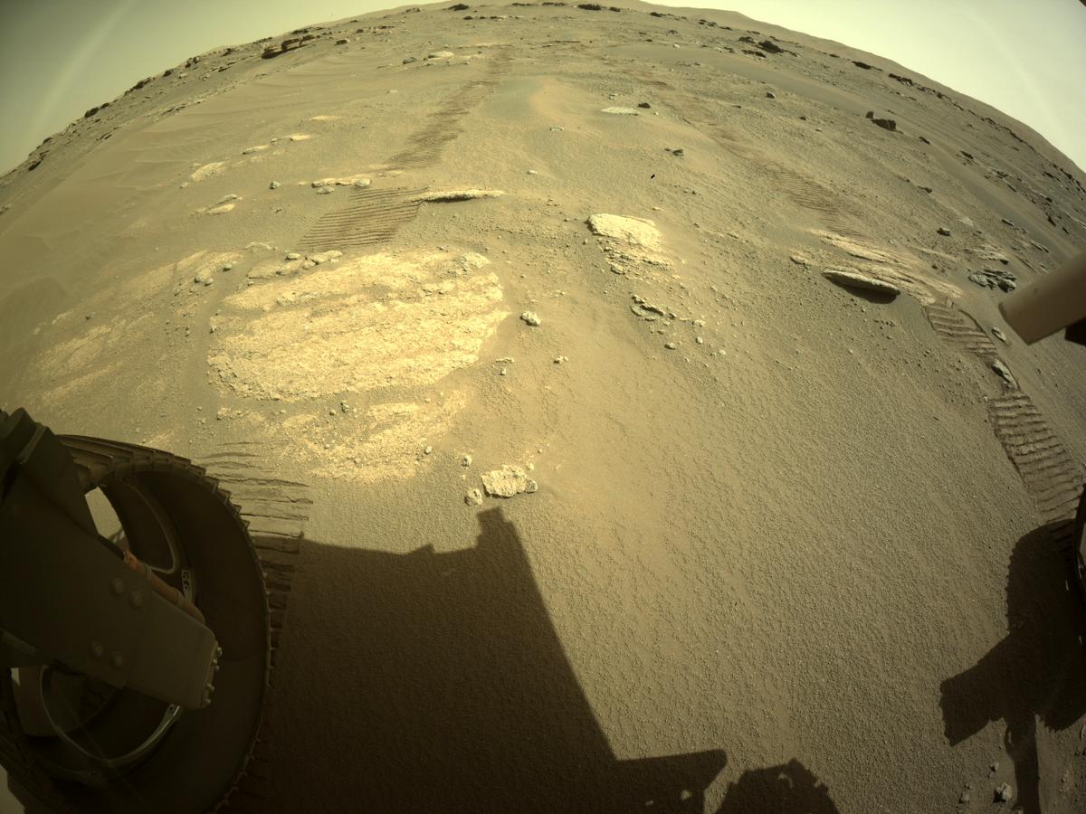 This image was taken by REAR_HAZCAM_LEFT onboard NASA's Mars rover Perseverance on Sol 202