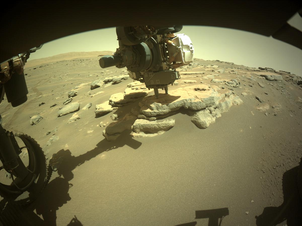 This image was taken by FRONT_HAZCAM_LEFT_A onboard NASA's Mars rover Perseverance on Sol 206