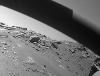 View image taken on Mars, Mars Perseverance Sol 206: Front Right Hazard Avoidance Camera (Hazcam)