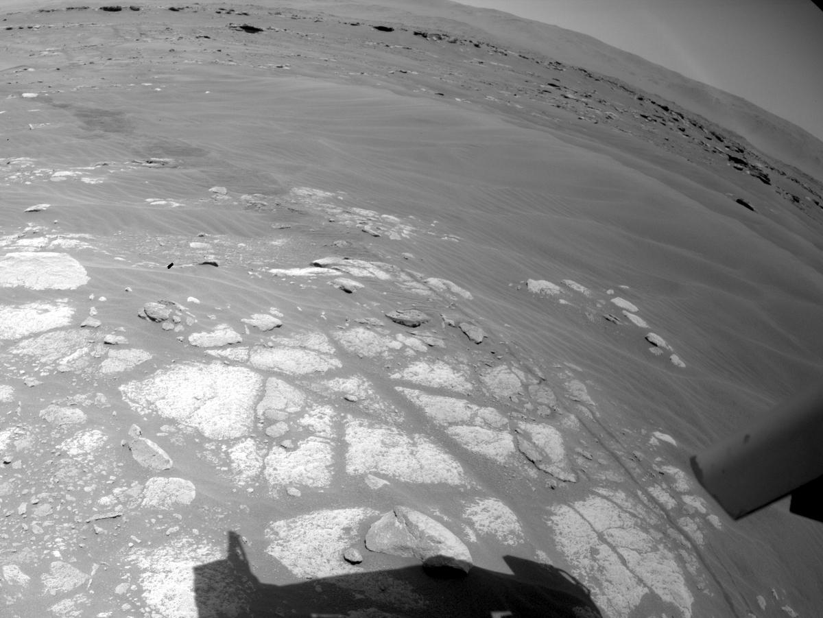 This image was taken by REAR_HAZCAM_LEFT onboard NASA's Mars rover Perseverance on Sol 218