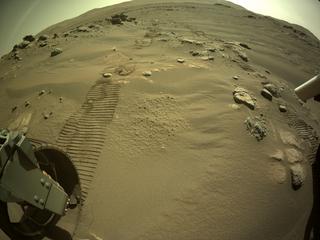 View image taken on Mars, Mars Perseverance Sol 237: Rear Left Hazard Avoidance Camera (Hazcam)
