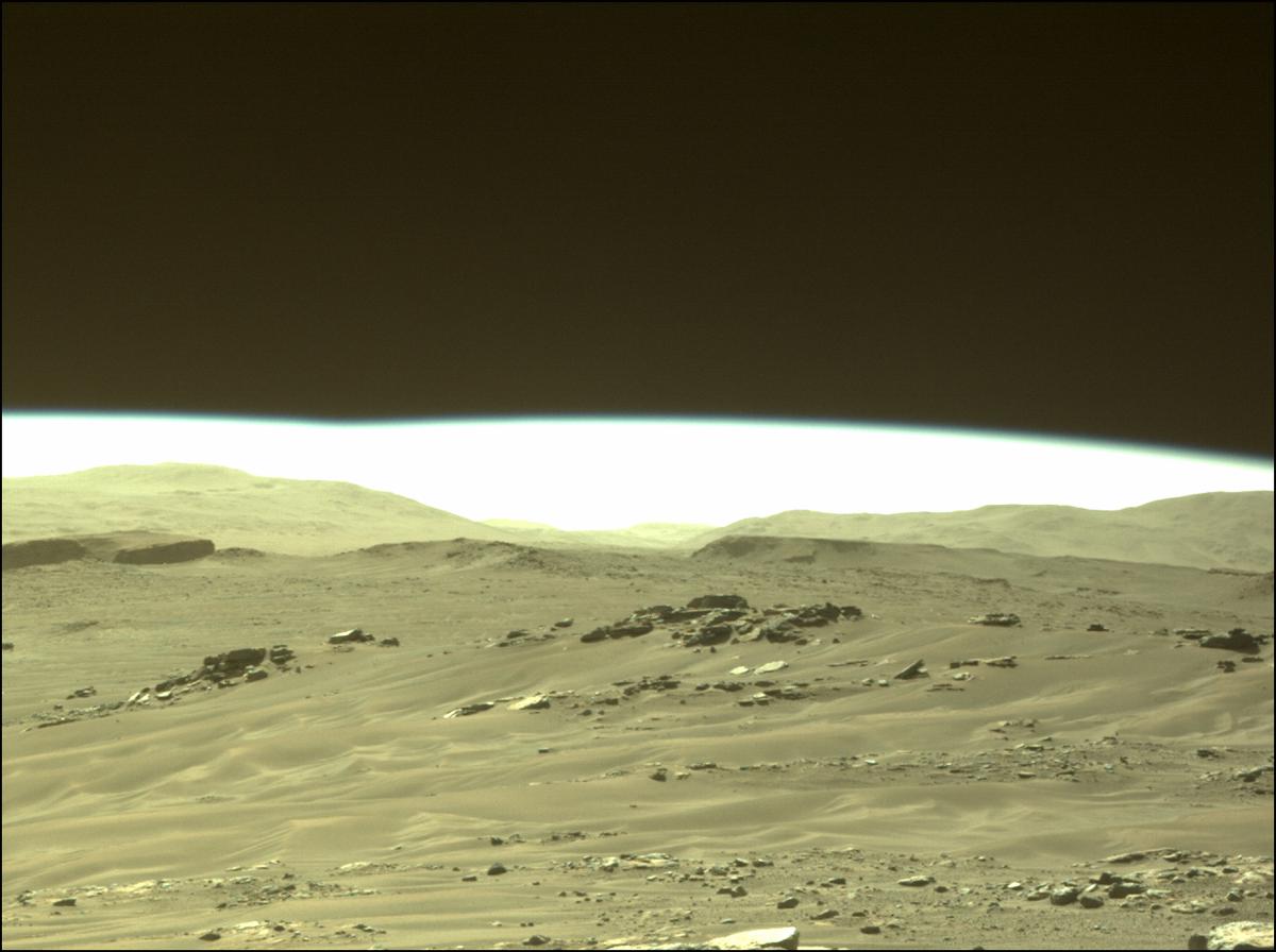 This image was taken by FRONT_HAZCAM_LEFT_A onboard NASA's Mars rover Perseverance on Sol 239