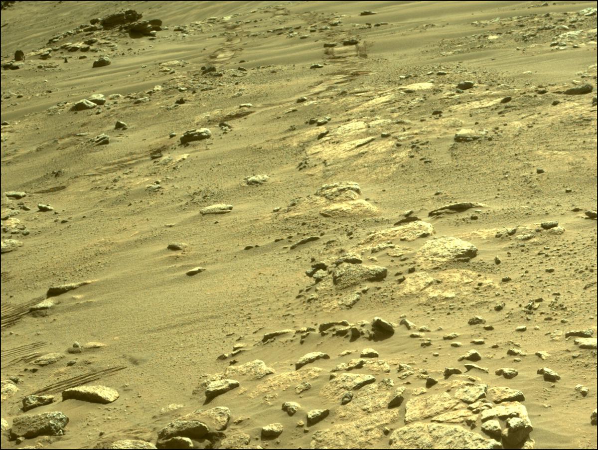 This image was taken by FRONT_HAZCAM_LEFT_A onboard NASA's Mars rover Perseverance on Sol 239