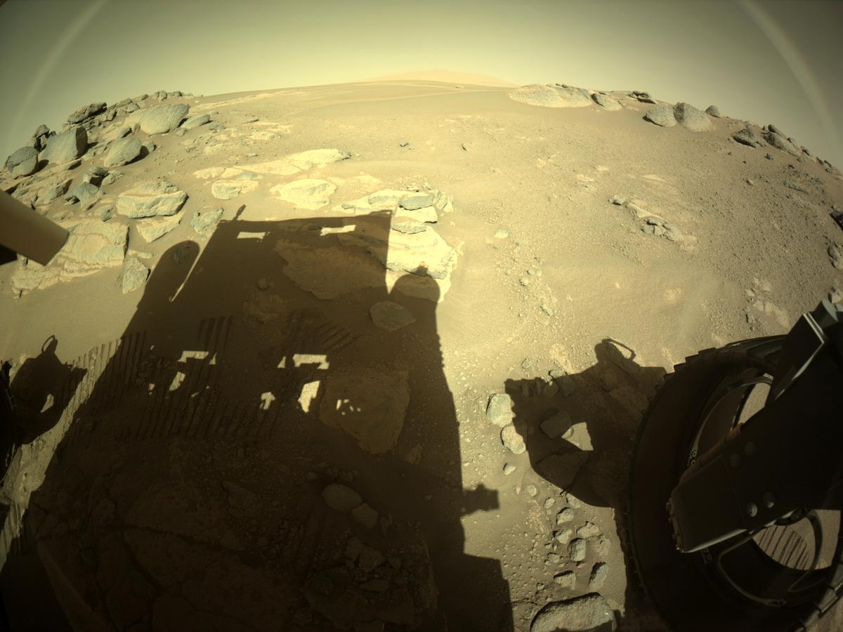 This image was taken by REAR_HAZCAM_RIGHT onboard NASA's Mars rover Perseverance on Sol 239