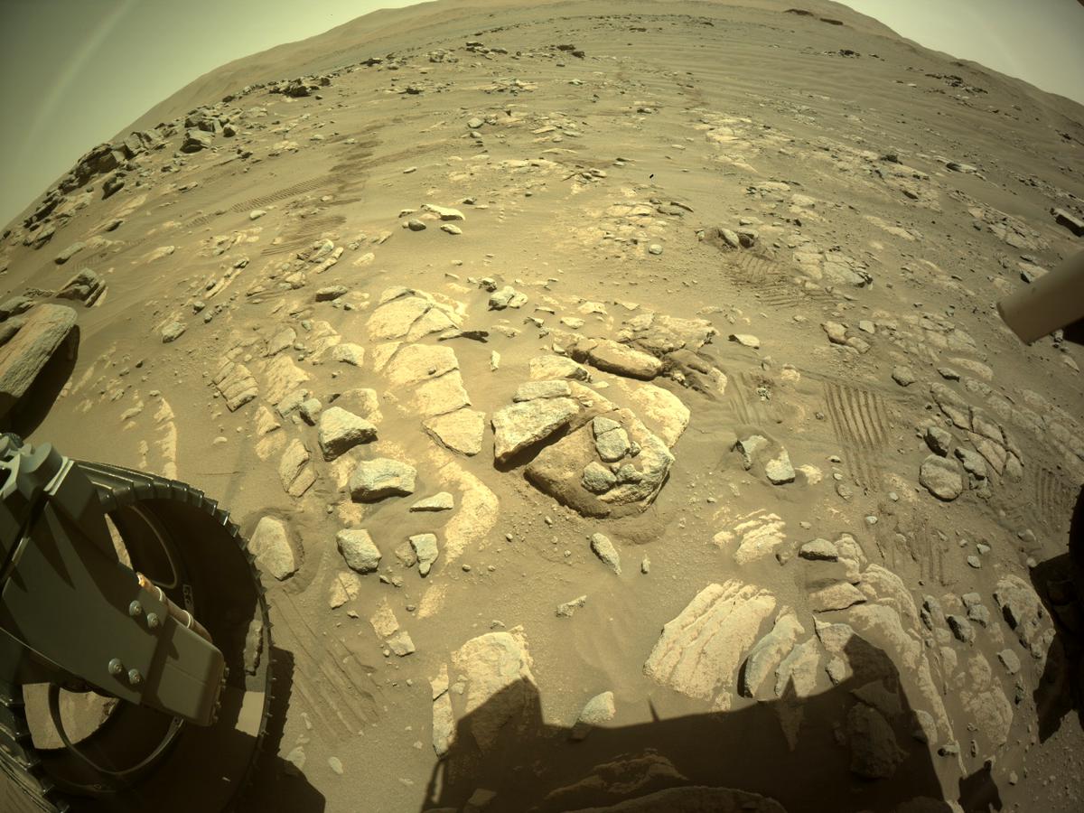 This image was taken by REAR_HAZCAM_LEFT onboard NASA's Mars rover Perseverance on Sol 248