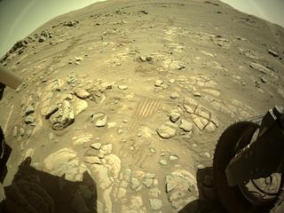 View image taken on Mars, Mars Perseverance Sol 248: Rear Right Hazard Avoidance Camera (Hazcam)