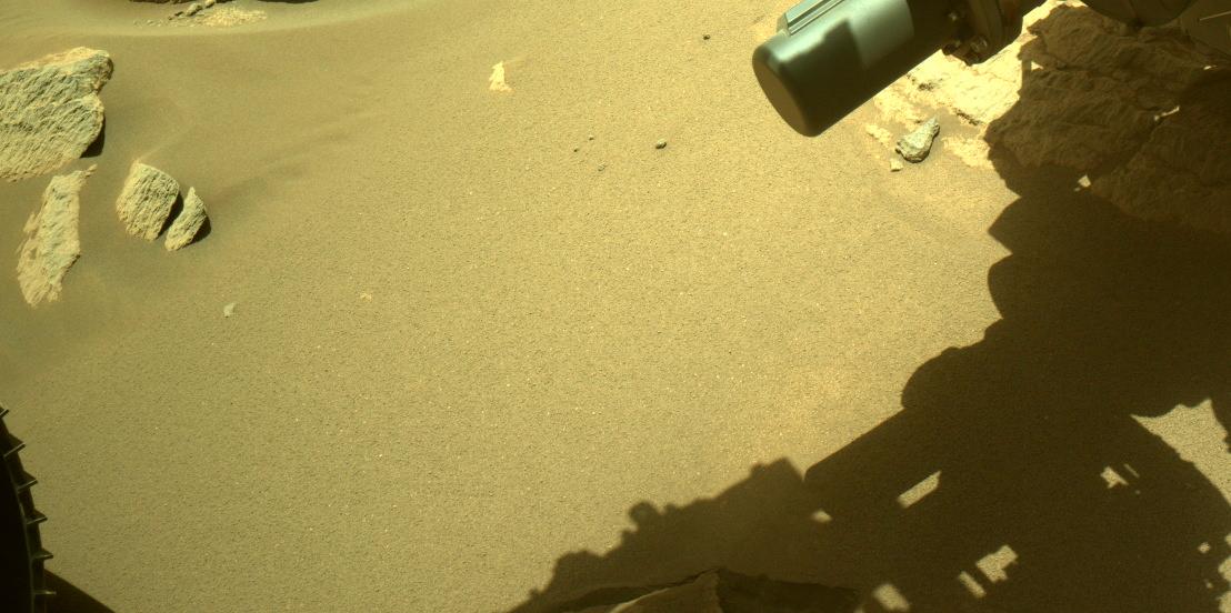 This image was taken by FRONT_HAZCAM_LEFT_A onboard NASA's Mars rover Perseverance on Sol 252
