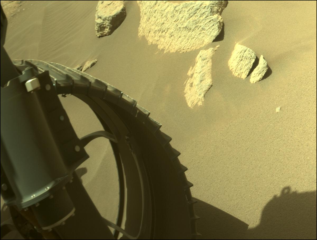 This image was taken by FRONT_HAZCAM_LEFT_A onboard NASA's Mars rover Perseverance on Sol 252