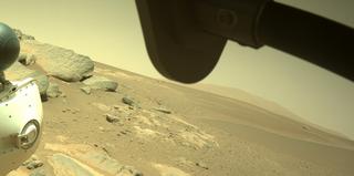 View image taken on Mars, Mars Perseverance Sol 252: Front Right Hazard Avoidance Camera (Hazcam)