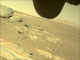 View image taken on Mars, Mars Perseverance Sol 252: Front Right Hazard Avoidance Camera (Hazcam)