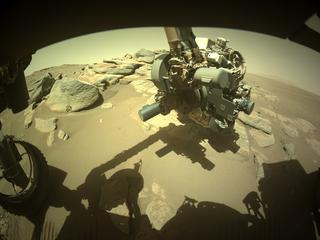 View image taken on Mars, Mars Perseverance Sol 258: Front Left Hazard Avoidance Camera (Hazcam)