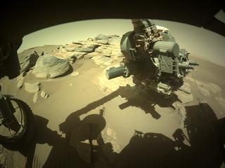 View image taken on Mars, Mars Perseverance Sol 258: Front Left Hazard Avoidance Camera (Hazcam)