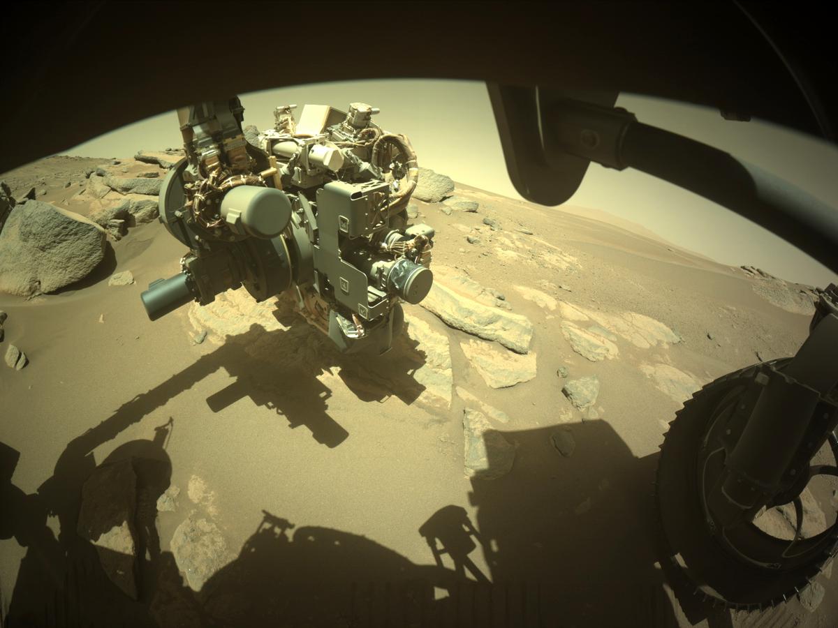 This image was taken by FRONT_HAZCAM_RIGHT_A onboard NASA's Mars rover Perseverance on Sol 258