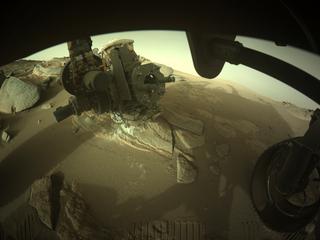 View image taken on Mars, Mars Perseverance Sol 267: Front Right Hazard Avoidance Camera (Hazcam)