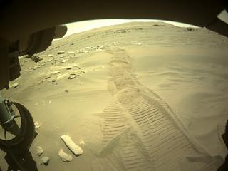 View image taken on Mars, Mars Perseverance Sol 280: Front Left Hazard Avoidance Camera (Hazcam)