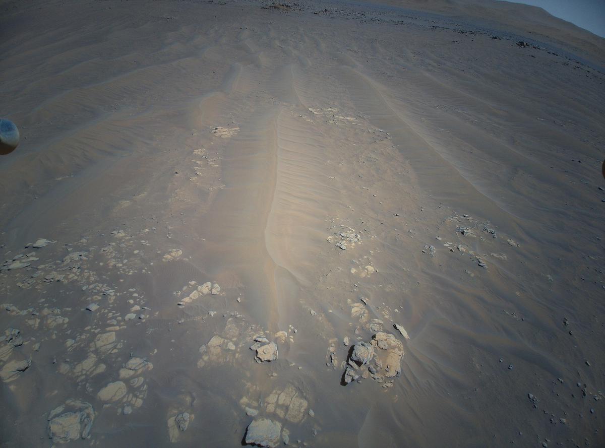 This image was taken by HELI_RTE onboard NASA's Mars rover Perseverance on Sol 282