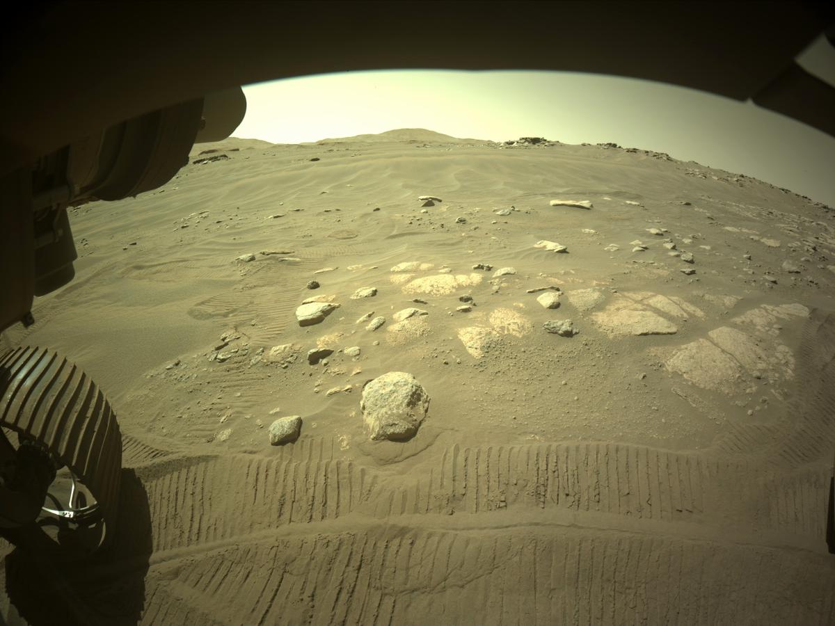 This image was taken by FRONT_HAZCAM_LEFT_A onboard NASA's Mars rover Perseverance on Sol 283