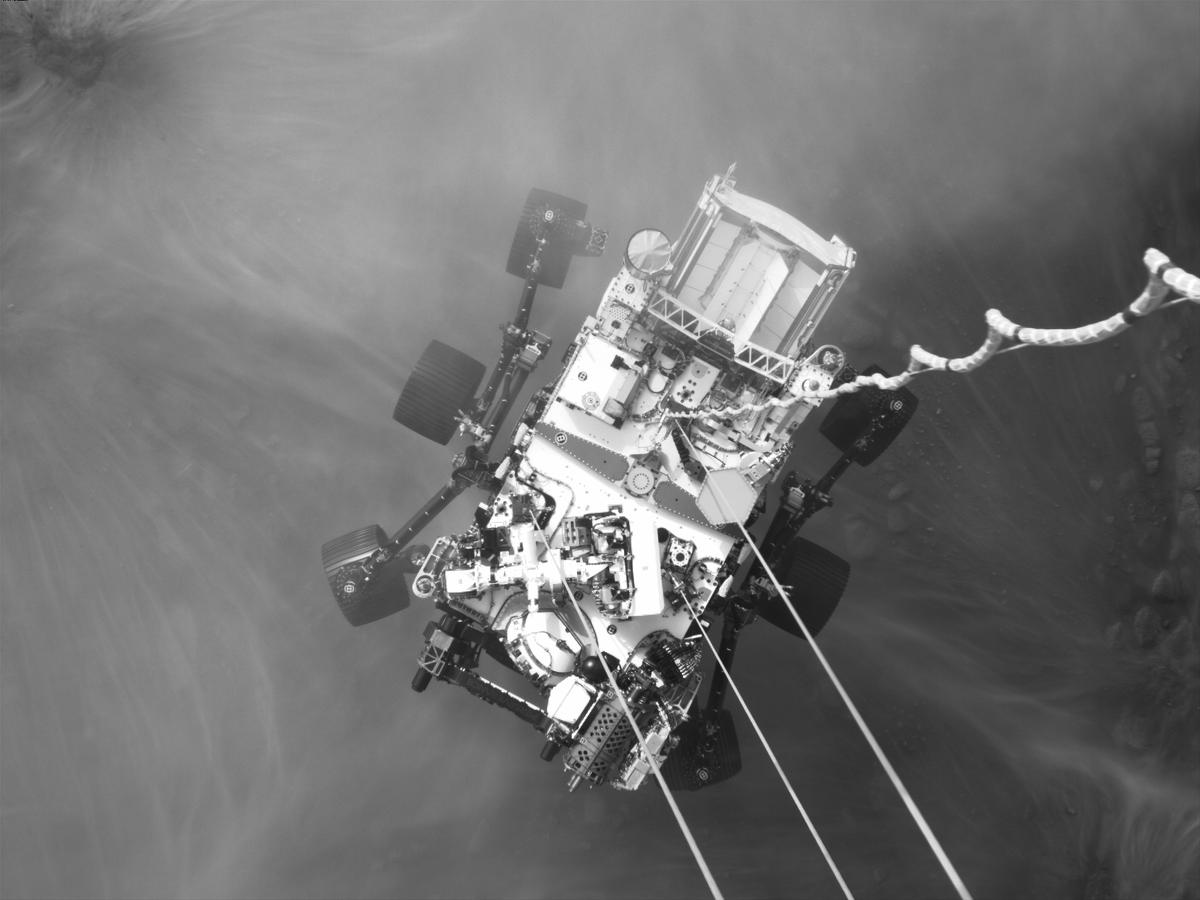 This image was taken by EDL_DDCAM onboard NASA's Mars rover Perseverance on Sol 293