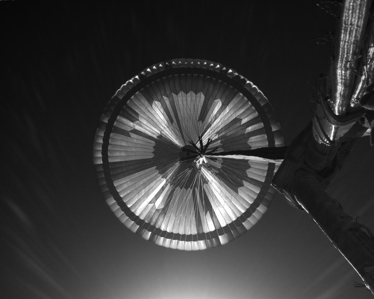 This image was taken by EDL_PUCAM2 onboard NASA's Mars rover Perseverance on Sol 295